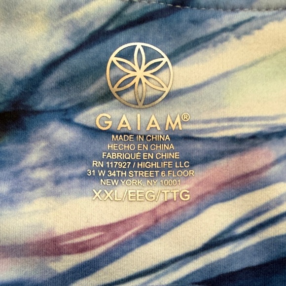 XXL Gaian Multicolor Patterned Capri Women’s Leggings Lime NEW - Picture 11 of 12